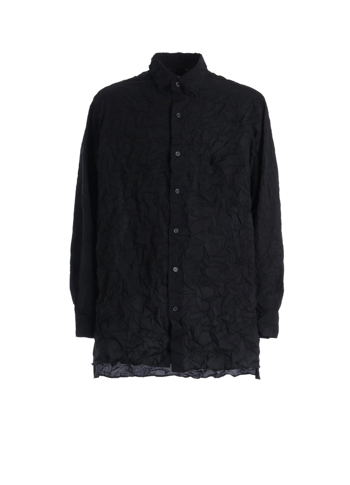 CRUSHED FABRIC TRIPLE COLLAR SHIRT