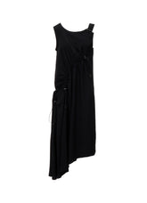 CREPE de CHINE ASYMMETRY DRAWCORD DRESS