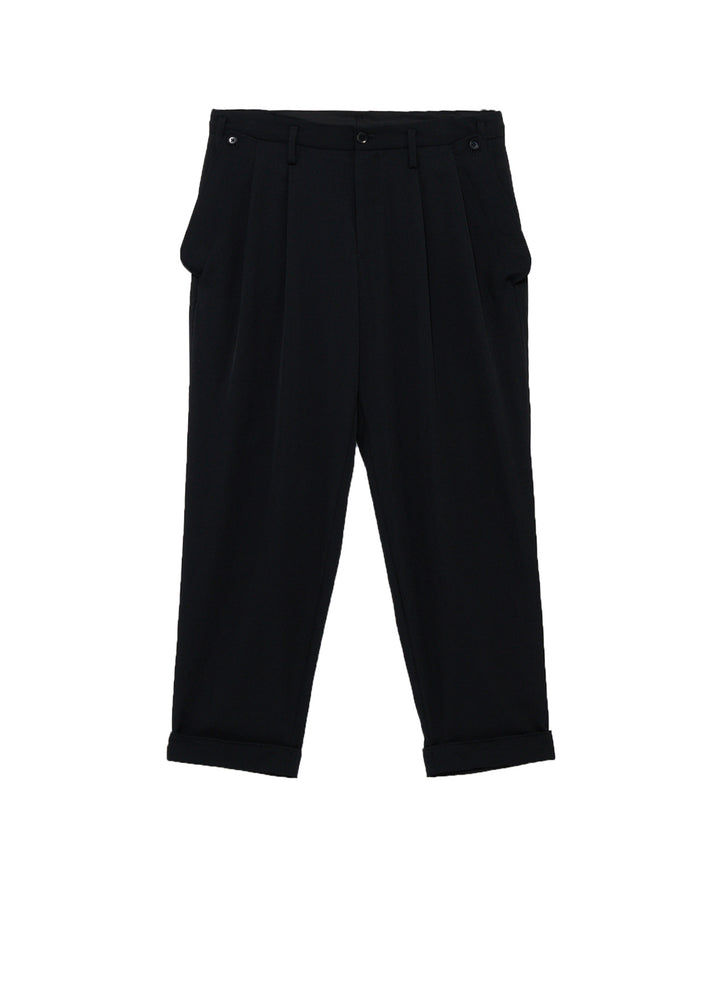 WOOL GABARDINE FLAP PANTS