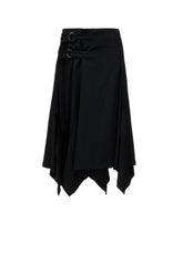 WOOL GABARDINE WRAP SKIRT