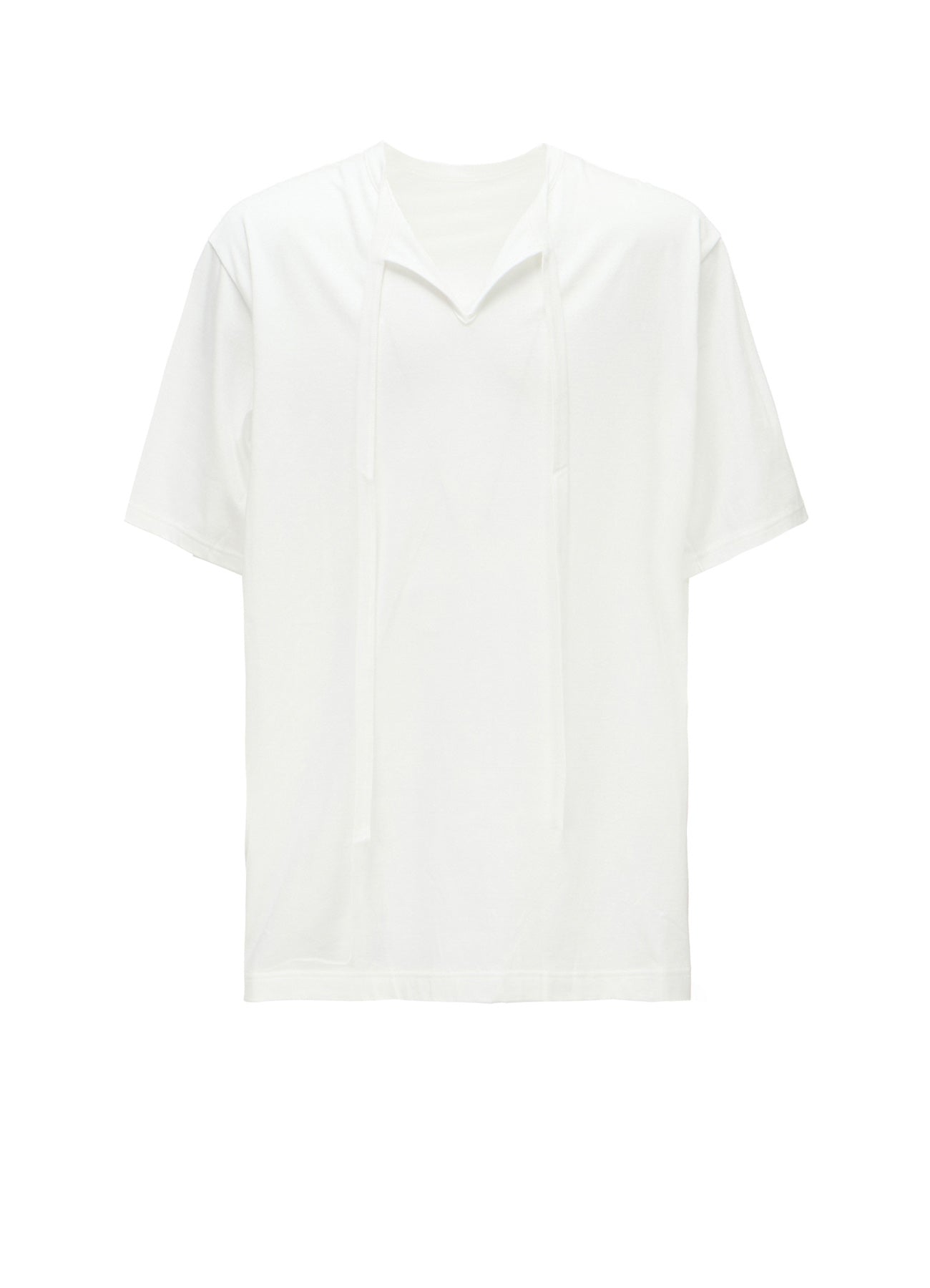 COTTON JERSEY FRONT SLIT COLLAR SHORT SLEEVED T – THE SHOP YOHJI