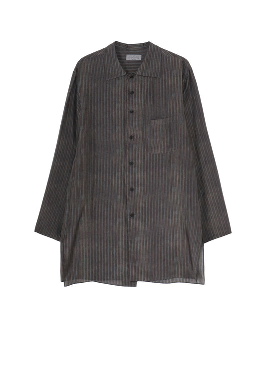 【PIECE UNIQUE/THE SHOP】INK DYED ST PATTERN BUTTON COLLAR BLOUSE