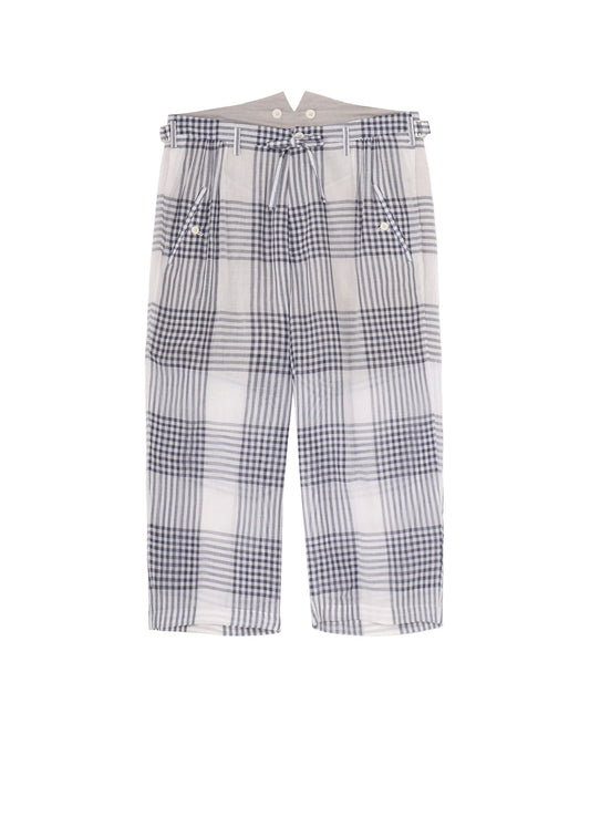 【PIECE UNIQUE/AOYAMA】HAND-WOVEN CARDIGAN PLAID SUSPENDERS PANTS