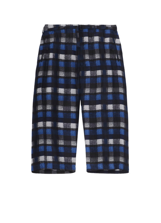 【PIECE UNIQUE/THE SHOP】BLUE PLAID GATHER DETAIL PANTS