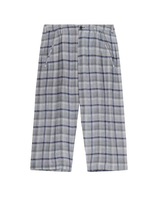 【PIECE UNIQUE/THE SHOP】GRAY PLAID WAIST GATHER PATNS