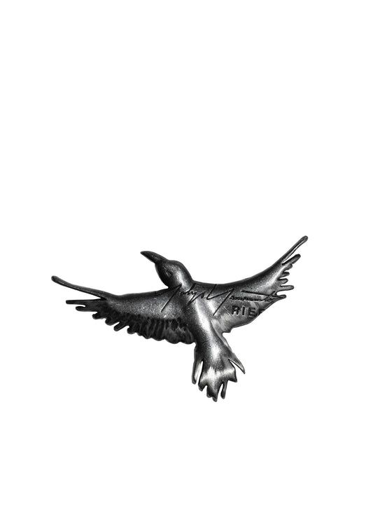 TIN ALLOY/GUN METAL CROW BROOCH