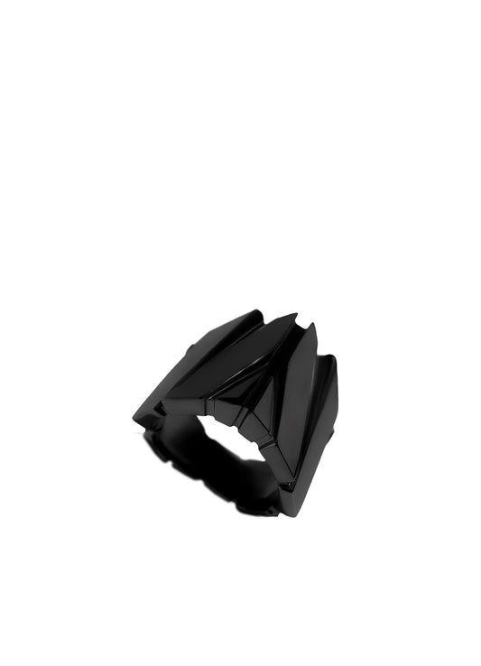 SV/BK RUTHENIUM STRUCED RING BK