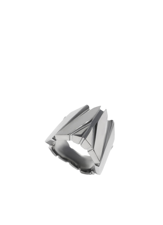 SV/BK RHODIUM STRUCED RING SV