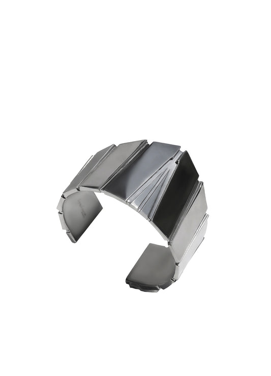 BRASS/BK RHODIUM ARC BANGLE SV