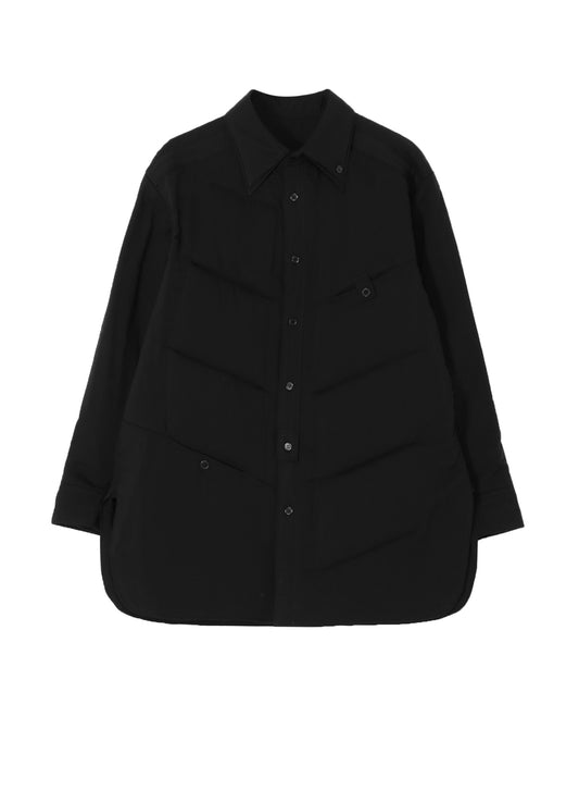 CELLULOSE LAWN 2COLLAR DIAGONAL PADDED BLOUSE