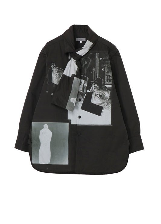 STOLE DETAIL PRINTED PADDED BLOUSE