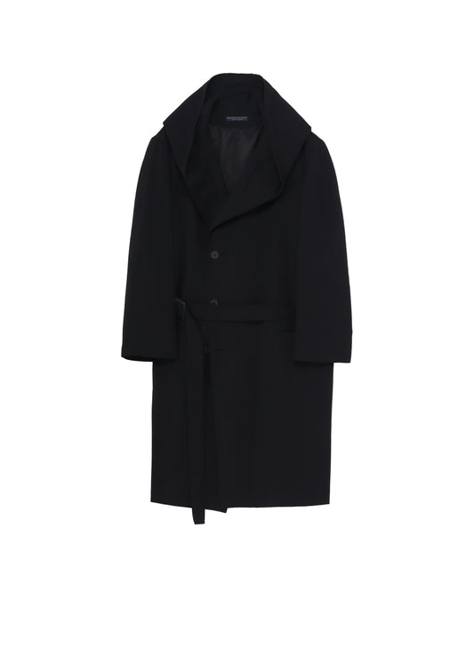REGULATION GABARDINE 4BUTTONS HOODED COAT