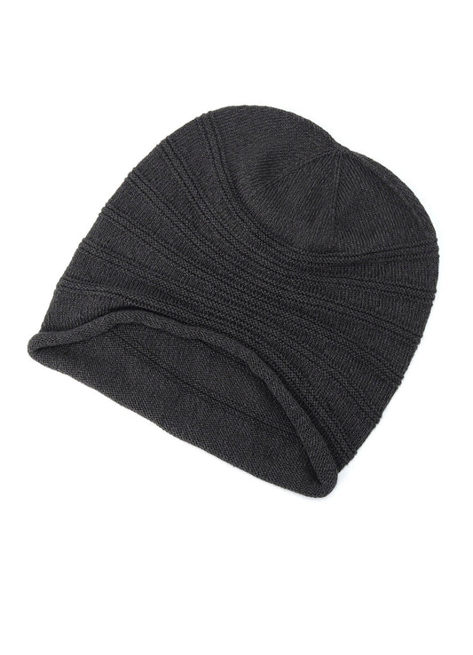 S/C PLAIN STITCH HEM ROLL KNIT CAP