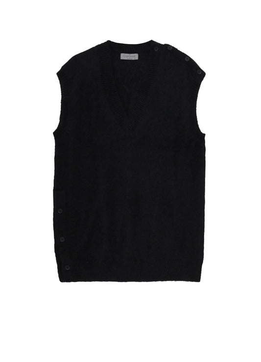 7G2P PLAIN STITCH BUTTON D V NECK VEST