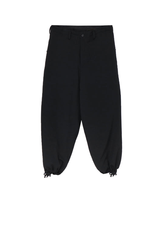 WOOL GABARDINE HEM STRING PANTS WITH NYLON LINER