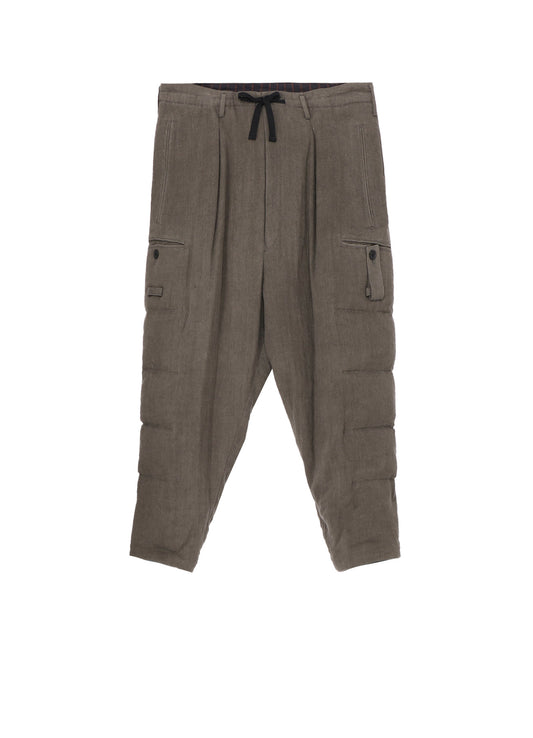 SILK LINEN INKED KNEE TAB PADDED PANTS