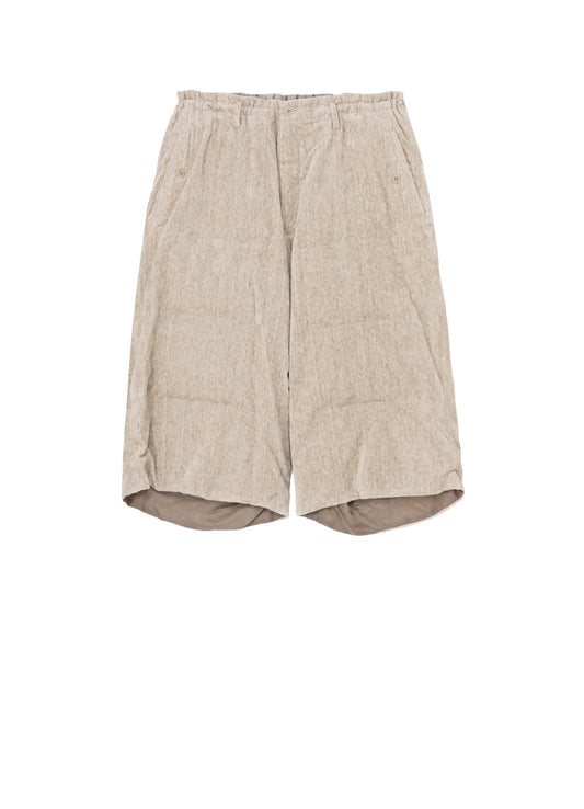 RAW LINEN VELVET PADDED SHORT PANTS