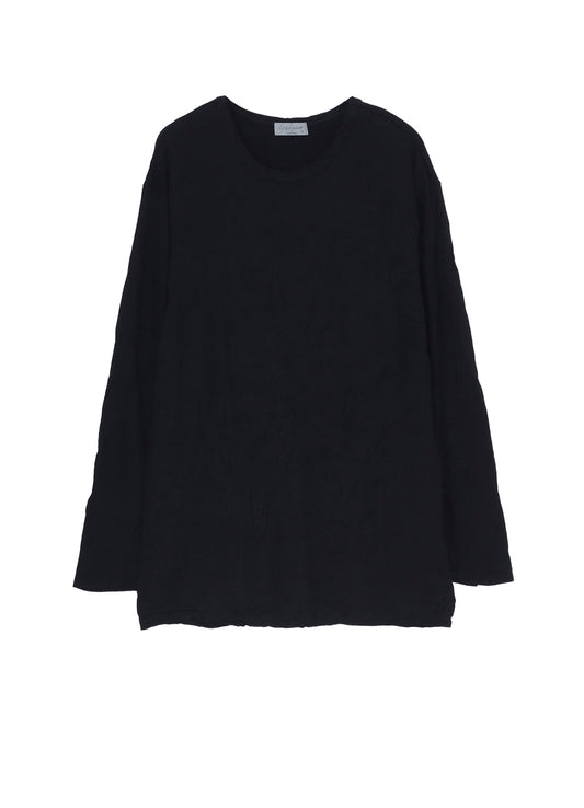 WASHABLE WOOL JERSEY ROUND NECK LONG SLV T