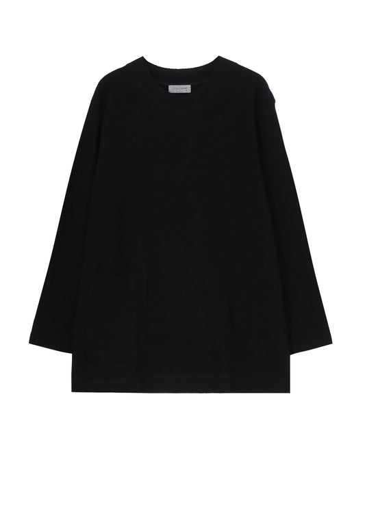 PURL STITCH RAW EDGE LS T