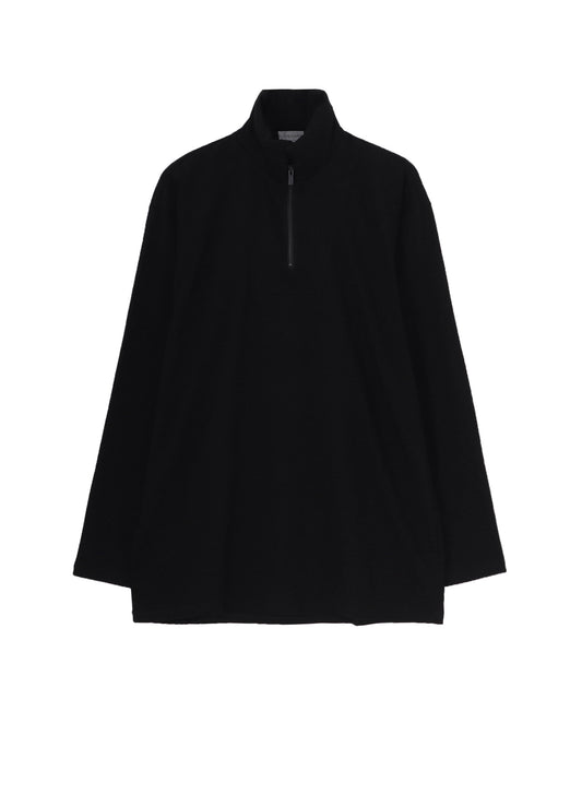 30/-COTTON SINGLE JERSEY PADDED COLLAR HALF ZIP LONG S