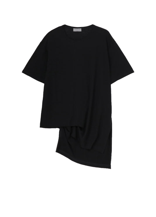 COTTON CASHMERE JERSEY DESIGNED COLLAR ROUND NECK SHORT S