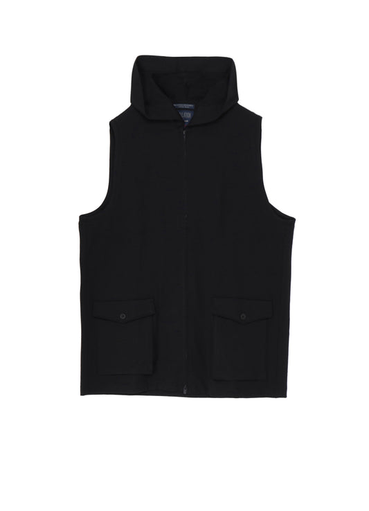 HIGH DENSITY JERSEY HOODED ZIP VEST