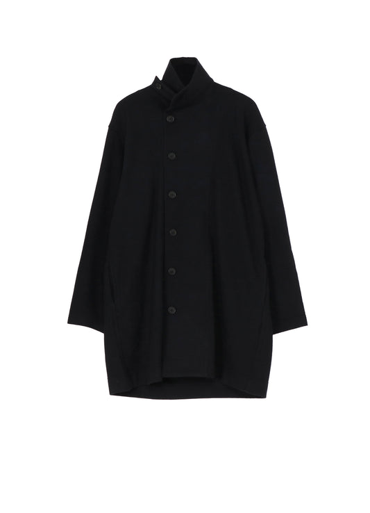 WOOLLEN JERSEY HIGH NECK LONG COAT