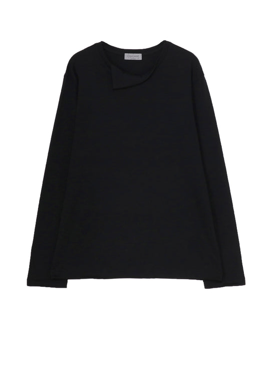 1/80 WASHABLE WOOL INTERLOCK LAYERED NECK LONG SLV T