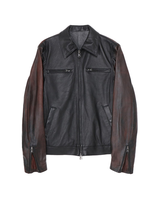 COMBI SHEEP DYED SINGLE ZIP BLOUSON