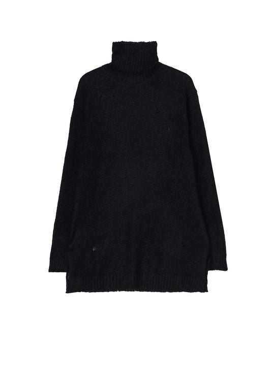 7G1P PLAIN STITCH SIDE SLIT HIGH NECK
