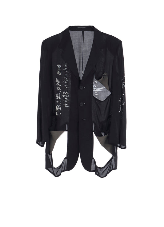 MODAL LAWN MESSAGE PRINTED JACKET