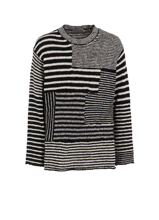 3G1P BORDER ROUND NECK KNIT