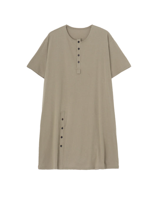 COMBED JERSEY HENRY NECK SHORT SLEEVE T