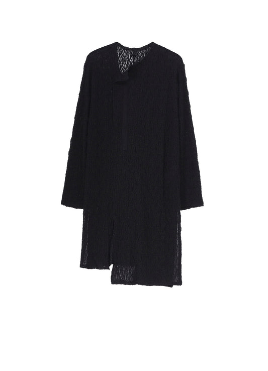 WRINKLE FLOWER SHIRRING UNBALANCE LS T