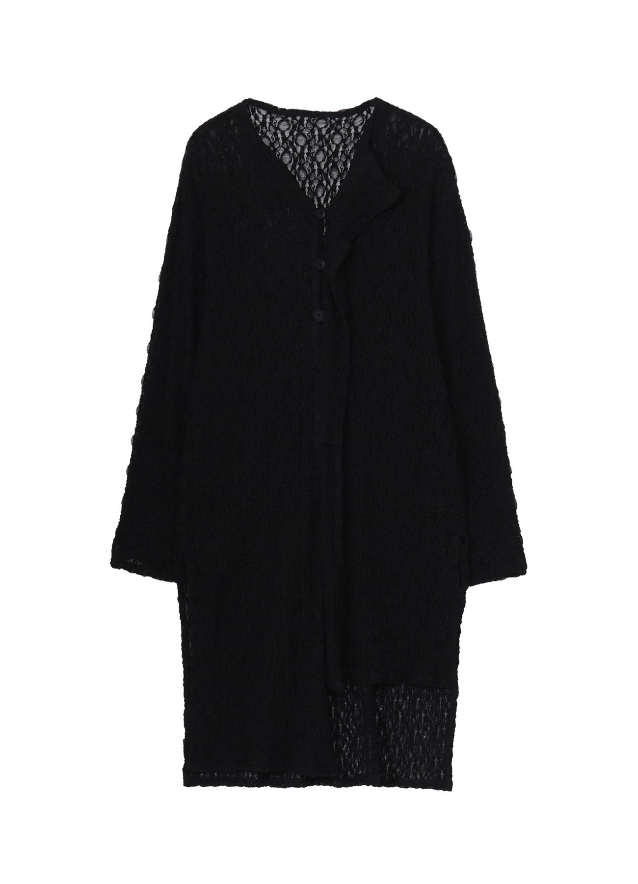 WRINKLE FLOWER SHIRRING UNBALANCED HEM CARDIGAN – THE SHOP YOHJI