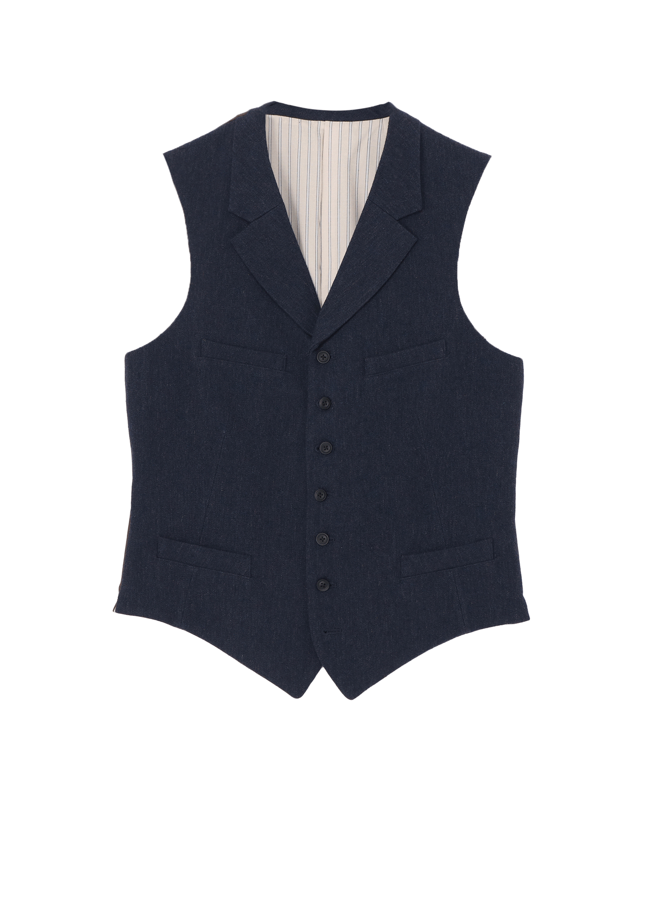 PIECE UNIQUE/AOYAMA】W/C ARMY SERGE VEST WITH BACK LEATHER