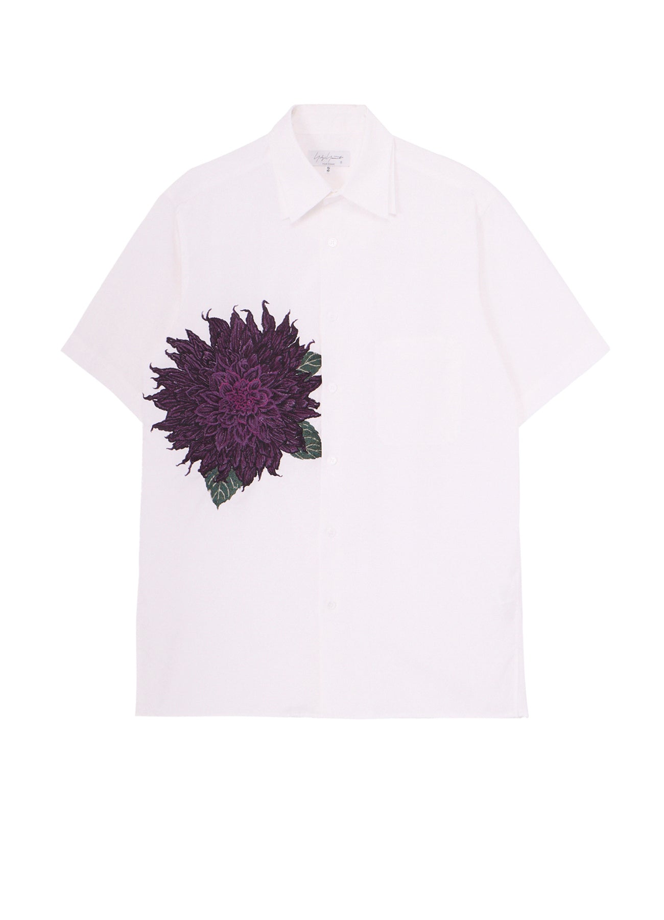 PURPLE DAHLIA EMBROIDERY DOUBLE COLLAR SHIRT – THE SHOP YOHJI YAMAMOTO