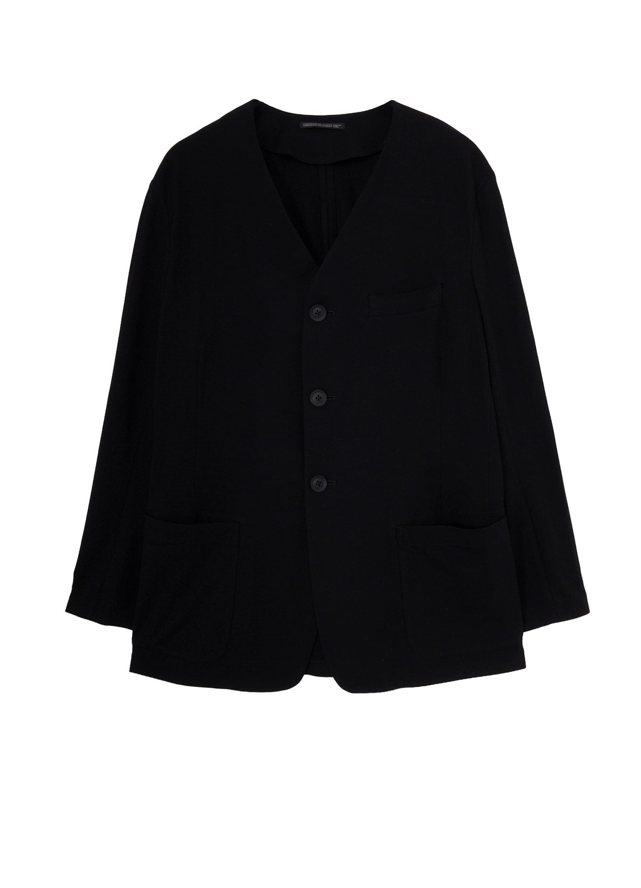 HIGH-TWISTED JERSEY COLLARLESS JACKET – THE SHOP YOHJI YAMAMOTO