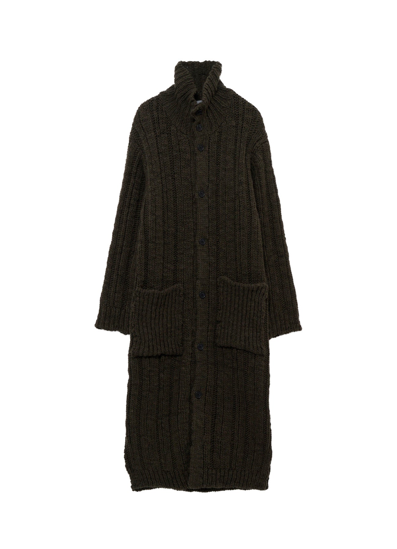 3G 1PLY RANDOM RIB HIGH NECK LONG CARDIGAN – THE SHOP YOHJI YAMAMOTO