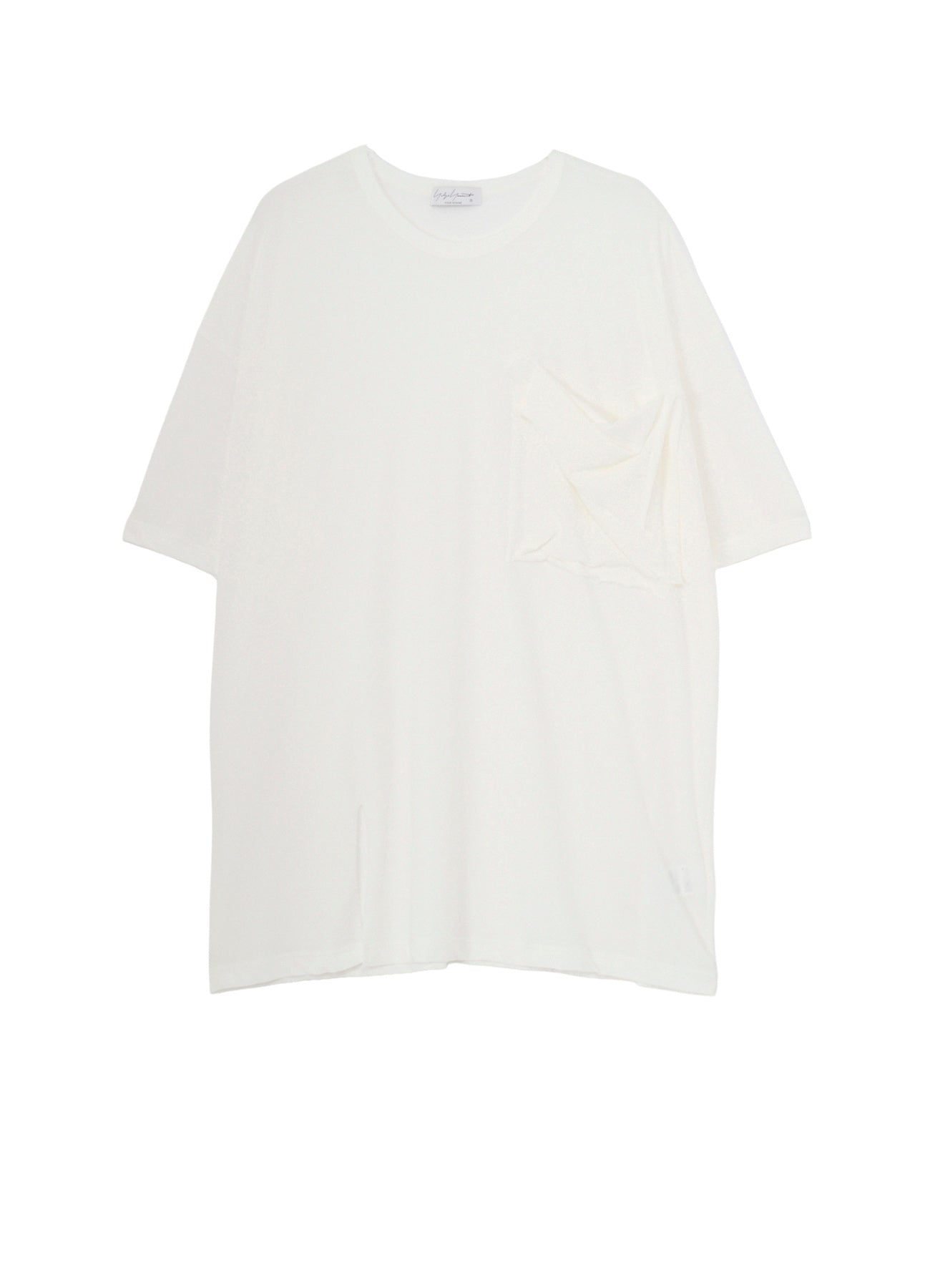 HARD TWISTED SINGLE JERSEY POCKET HEM SLIT SHORT SLEEVE T – THE
