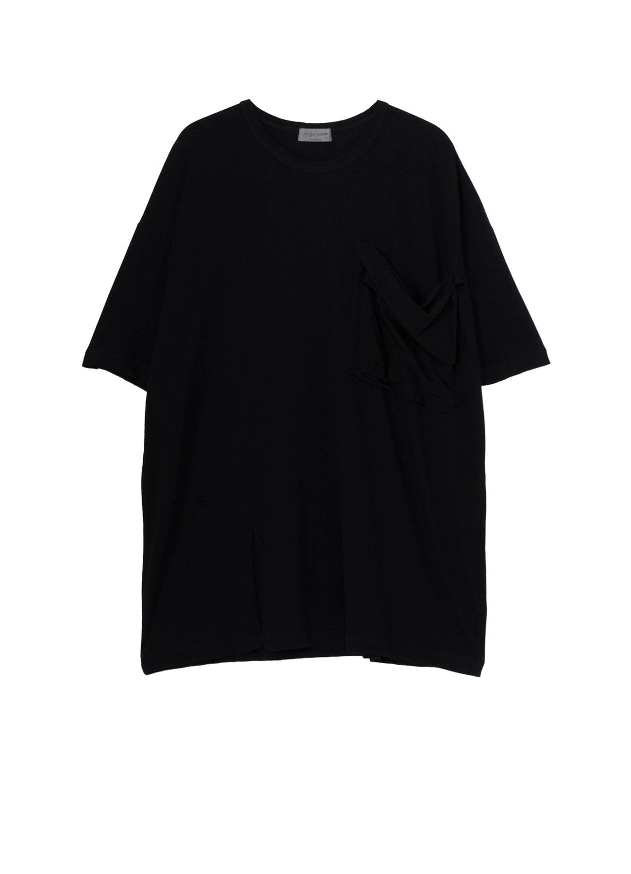 HARD TWISTED SINGLE JERSEY POCKET HEM SLIT SHORT SLEEVE T – THE