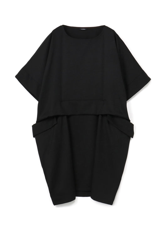 STANDARD WOOL GABARDINE DROPPED POCKET DRESS