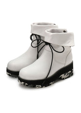 Light Shrink Leather Back Tongue 4Hole Boots