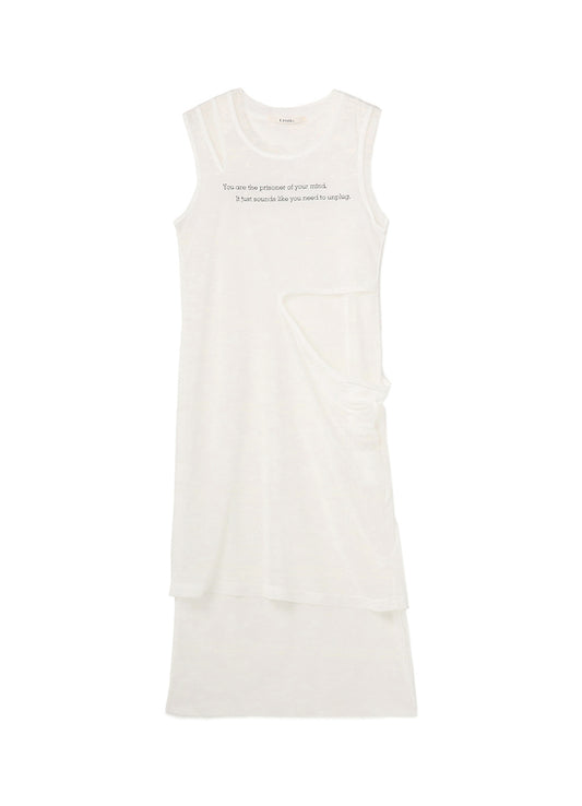 Message Embroidery + Pe Net Layered Dress A