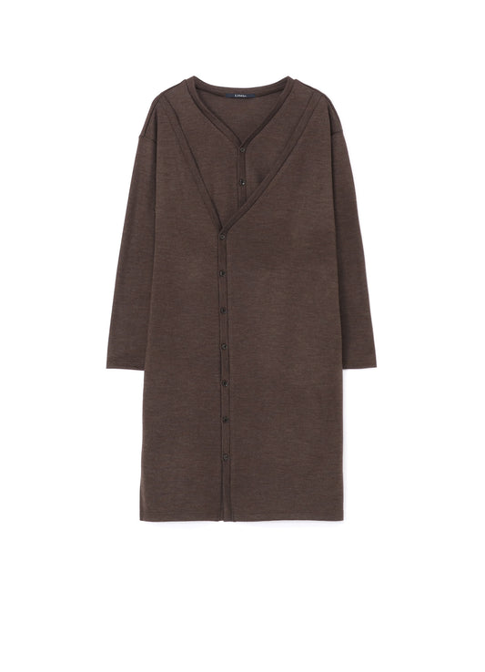 WOOL  LAYERED LONG CARDIGAN