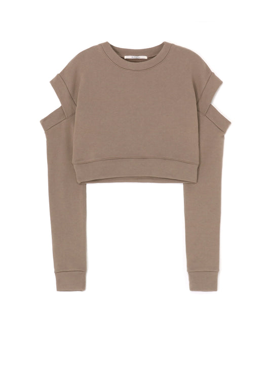 TIGHT FLEECE LINING SHORT PULLOVER WITH DESIGN SLEEVE