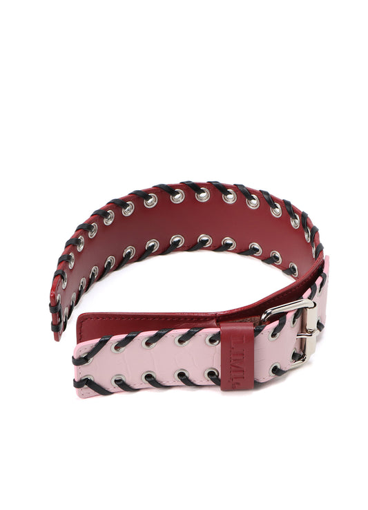 KIP+ CROCODILE LEATHER CODE LOOP EYELET HEADBAND