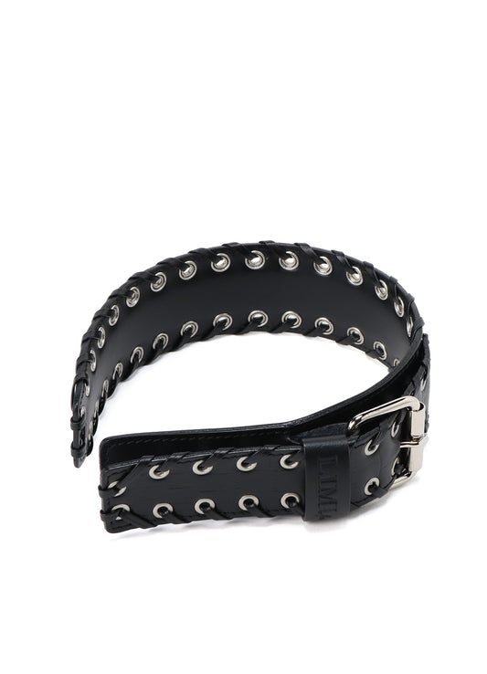 KIP+ CROCODILE LEATHER CODE LOOP EYELET HEADBAND