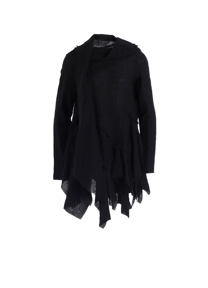 WOOL GAUZE FRILLED BLOUSE