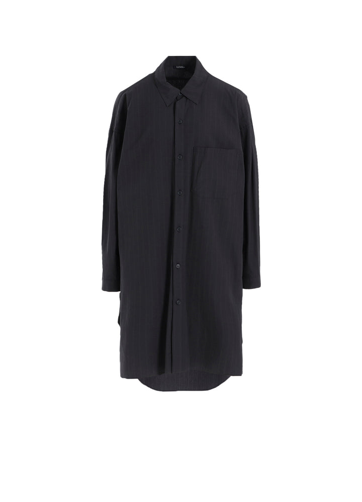 GREY STRIPE SHOULDER TOP TUCK SHIRT